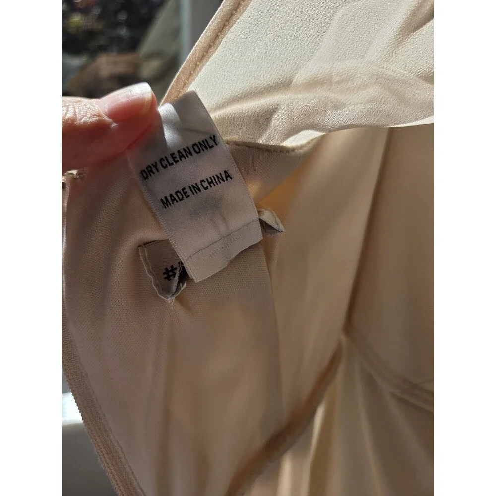 Bill Levkoff Women's Bridesmaid Gown Chiffon Halter Full Length Champagne, Sz 8 - Picture 8 of 11
